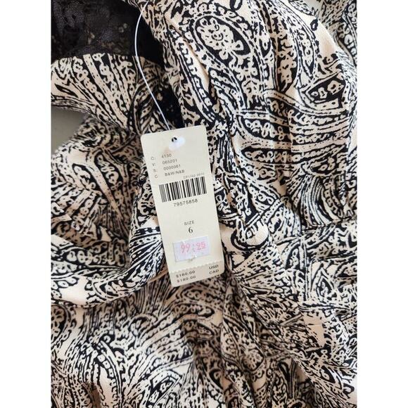 NWT By Anthropologie Lacy V-Neck Mini Dress US 6 White Black #G4402 - Picture 7 of 13